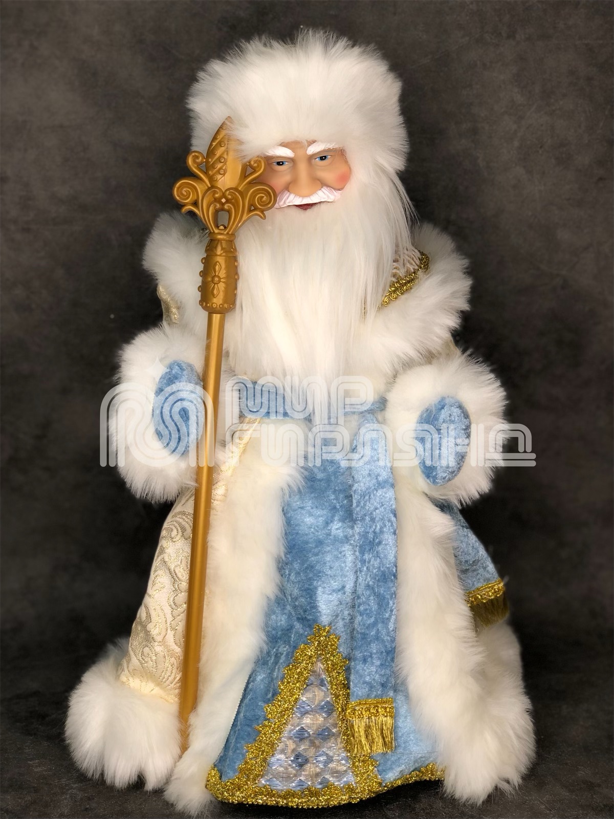 Фигура наст. муз."Дед Мороз" 45см, молоч-гол. шубка(12)