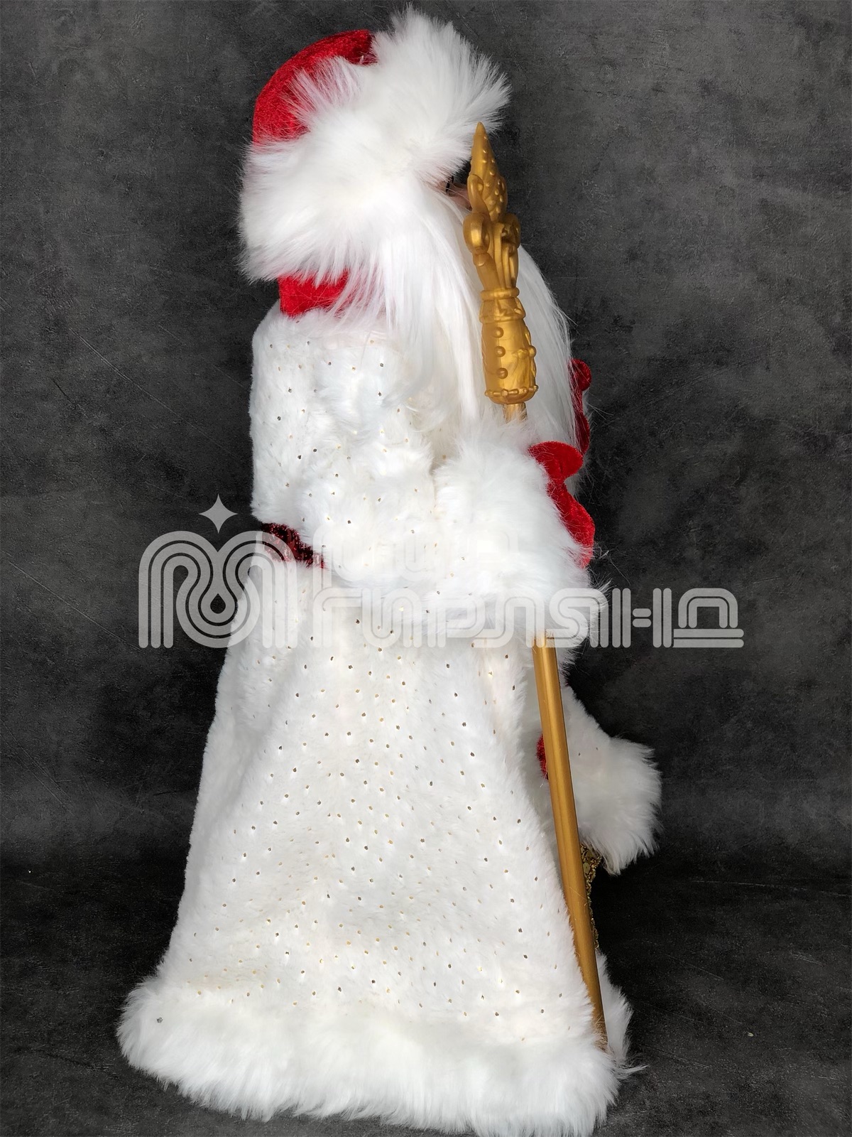 Фигура муз "Дед Мороз",45см бело-крас. шубка(12)